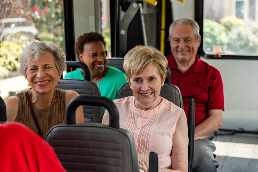 Shipley residents riding the bus