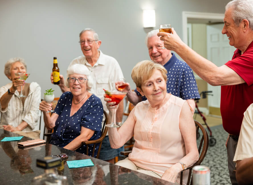 seniors enjoying a happy hour