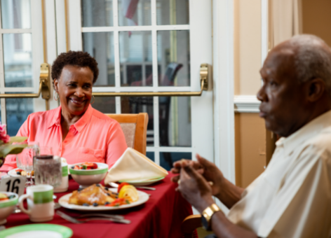 couple eating dinner together