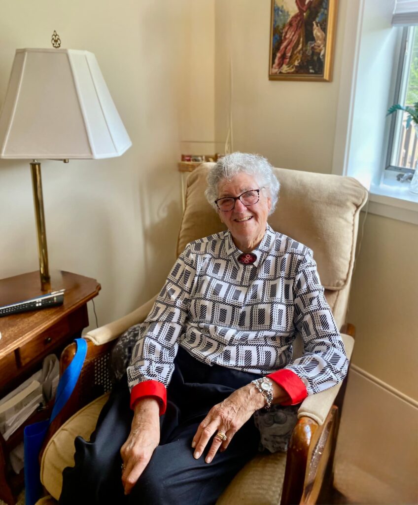 Judy Joesph enjoying relaxing in her Shipley Living apartment
